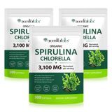 Acentiallabs Spirulina Chlorella Souplegels Mineralien 300 Kapseln 3100 mg Vegane Kapseln, Superfoods, Nahrungsergänzungsmittel, Spirulina