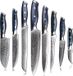 AK-20182 Damast-Couteau de cuisine Set - Bleu KP20182
