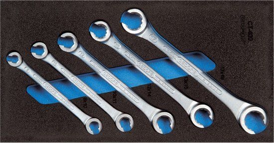 GEDORE 1500 CT1-400 set dubbele ringsleutels, open, in check-Tool-module, 1 stuk
