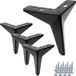 Loft Lot de 4 pieds de meuble en chrome doré, hauteur 12 cm