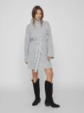 VILA Gebreide jurk Knoopriem in de taille Light Grey Melange XXL