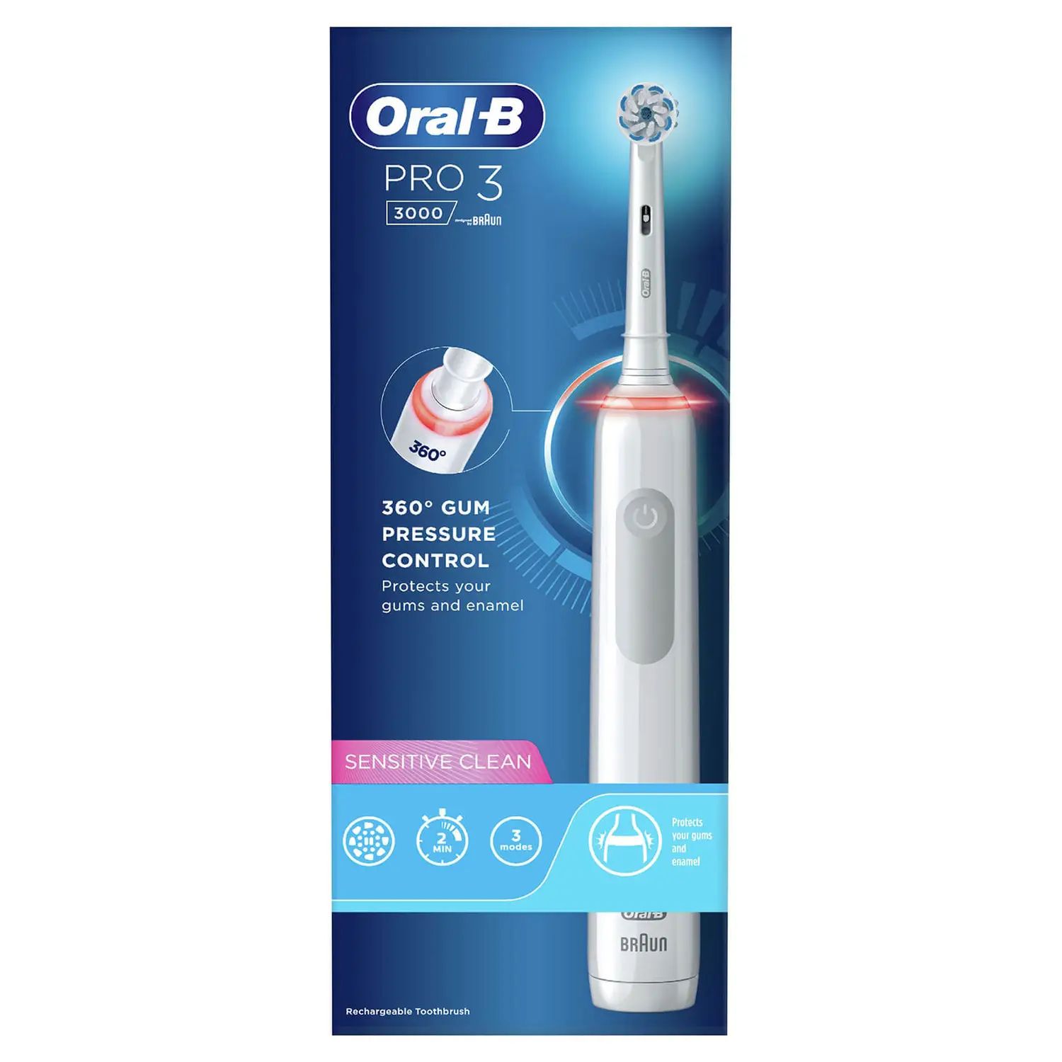 Oral-B Pro 3 3300 - Elektrische tandenborstel - Wit - Roterende-oscillerende tandenborstel - Voor volwassenen