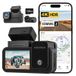 WOLFBOX Caméra embarquée 3 canaux 4K avant + 1080P intérieur + 2.5K arrière, Wi-Fi 5.8GHz et GPS, écran tactile, commande vocale