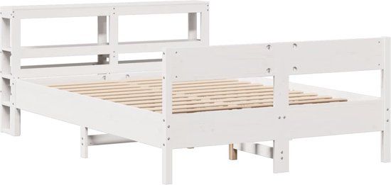 VidaXL Bedframe Wit Massief Grenenhout 120x190 cm
