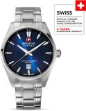 SWISS MILITARY HANOWA Thunder SMWGH0007902 Herenhorloge Staal Zilverkleurig Blauw Saffierglas 10 ATM