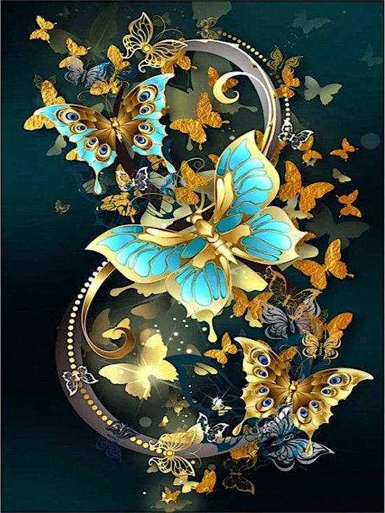 Denza Diamond Painting - Butterfly - 40x50cm - Round Stones
