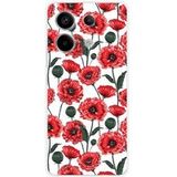 Xiaomi Siliconen hoesje compatibel met Xiaomi Redmi Note 13 Pro 5G Klaproosbloemen