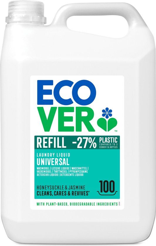 Ecover Wasmiddel Universeel - 5L - 100 Wasbeurten - Voordeelverpakking