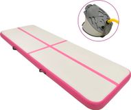 Syfax Gymnastiekmat met pomp opblaasbaar 300x100x15 cm PVC roze