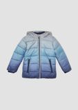 s.Oliver Outdoor-Jacke Kinderen Blauw Gestreept Polyester Capuchon Regular Fit