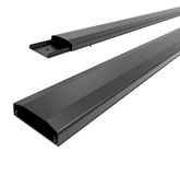conecto Kabelgoot met 3M plakband zelfklevend zelfklevend om te lijmen of schroeven van hoogwaardig PVC (lengte 100cm, breedte 6cm, hoogte 2cm) zwart