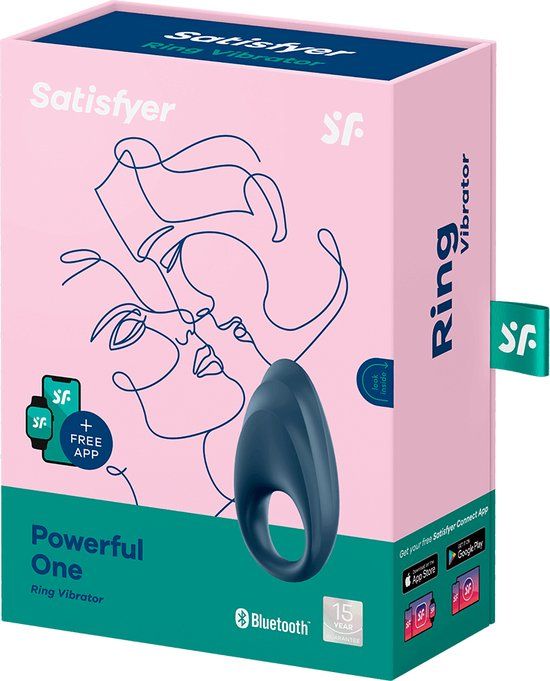 Satisfyer 'Powerful One' - Vibrerende Cockring - Blauw - Met App