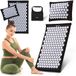 HyperMotion ECO Acupressuurmat - Spijkermat met Spijkerkussen - met Kokosvezel en Boekweitkussen – 68 cm – Zwart/Wit