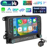 VW Touran Tiguan Golf 5 6 Passat Polo 7'' Android 15 Carplay Autoradio GPS Navi WIFI BT DAB+ USB Type-C 2GB+64GB avec caméra