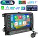 VW Touran Tiguan Golf 5 6 Passat Polo 7'' Android 15 Carplay Autoradio GPS Navi WIFI BT DAB+ USB Type-C 2GB+64GB avec caméra