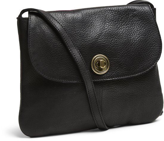 PIECES leren crossbody tas PCTOTALLY zwart