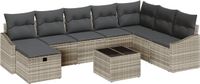 vidaXL Bankstel Lichtgrijs/Donkergrijs Polywood