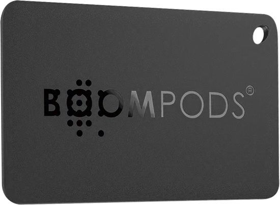 Boompods Airtag Boomcard Creditcard Sleutelhanger met Apple Find My IPX7, Zwart