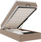 vidaXL Ottomaans bed met matras 90x200cm kunstleer cappuccinokleurig