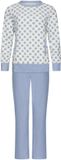 Pastunette Blue Fog Pyjama/Huispak Badstof Wit/Blauw Maat 46