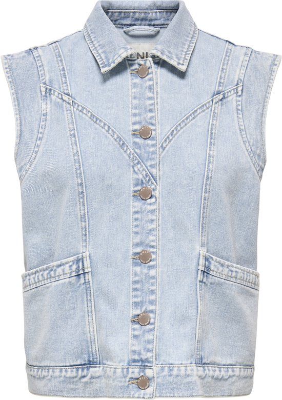 ONLY Kennedy Denim Gilet Dames - Maat M - Lichtblauw - Katoen