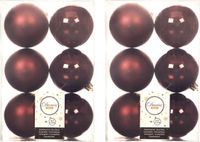 Decoris Boules de Noël - 12x pc - acajou brun - D8 cm - plastique - mat/brillant - décoration de Noël