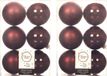 Decoris Boules de Noël - 12x pc - acajou brun - D8 cm - plastique - mat/brillant - décoration de Noël