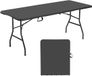 VEVOR Opvouwbare Tafel Draagbare Picknicktafel Buffettafel Kunststof 180cm Zwart