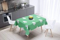 Bonamaison Tafelkleed, Anti-Mold, Sneldrogend, Waterdicht, 100% Polyester Tafellaken, Petroleum Groen, Wit, 140 x 140 Cm