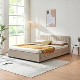 en.casa Bed Nofrenna bedframe met 4 bedlades 200x160 cm beige