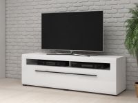TULIO meuble TV-hifi 1 tiroir 160 cm blanc/blanc laqué