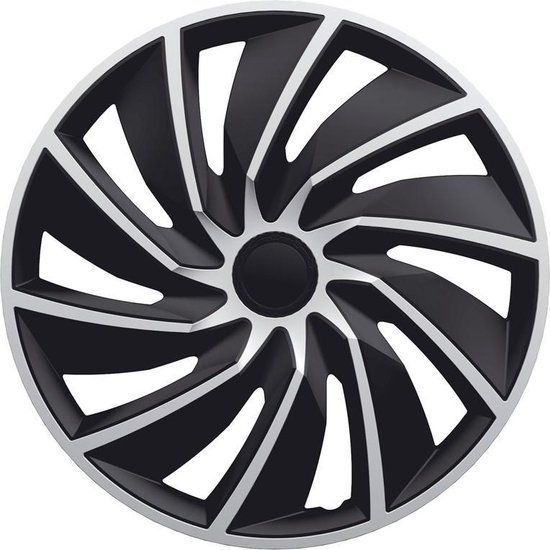 AutoStyle Wieldoppen 15 inch Turbo zilver/zwart - 4 stuks