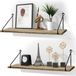 Goodivery Étagère murale, bois, étagère flottante, set de 2