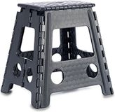 Kipti Tabouret pliant/marchepied - gris clair - plastique - 40 x 32 cm