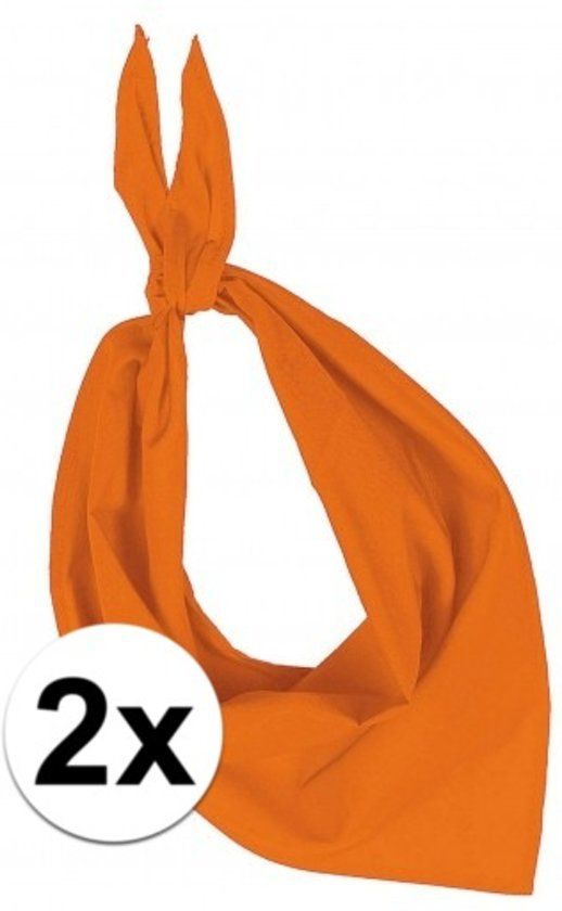 Kariban 2x Zakdoek bandana oranje - hoofddoekjes