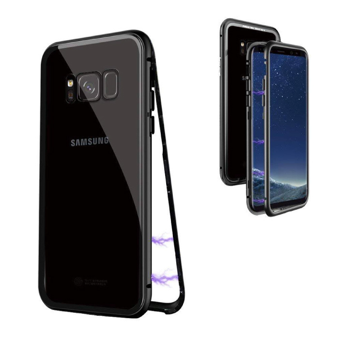 Stuff Certified Samsung Galaxy S8 Plus Magnetisch 360° Hoesje met Tempered Glass - Full Body Cover Hoesje + Screenprotector Zwart