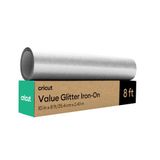 Cricut Voordelige glitter-strijkfolie, zilverkleurig, 25,4 x 2,4 m | htv warmteoverdracht vinyl
