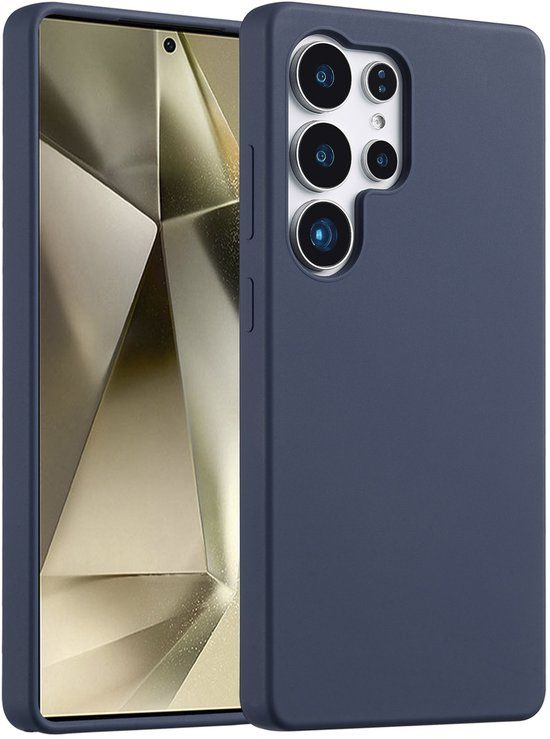 Accezz Liquid Silicone Backcover voor de Samsung Galaxy S25 Ultra - Donkerblauw