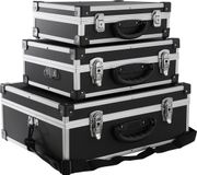 AREBOS Set Van 3 Aluminium Koffers in Zwart
