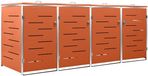 vidaXL Abri pour conteneurs - quadruple - Orange - Acier inoxydable