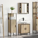 vidaXL Badkamermeubel Set 3-delig Bruin Bewerkt Hout 60 x 30 x 60 cm