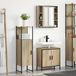 vidaXL Badkamermeubel Set 3-delig Bruin Bewerkt Hout 60 x 30 x 60 cm