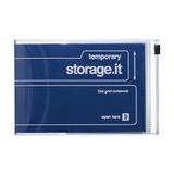 MARK'S storage.it Notitieboek A6 blauw met ritsvak, gestippeld raster 5 mm, schrijfboek met pennenvak en pvc-hoes voor kantoor studie