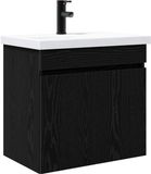 vidaXL Badkamermeubel met kraan Zwart eiken 61 x 40 x 74,5 cm