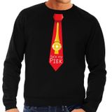 Bellatio Decorations Foute kersttrui / sweater stropdas suck my piek zwart voor heren M