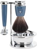 MÜHLE - Scheerset 4-delig - Black Fibre en Safety Razor - Handvatten kunsthars Petrol - Rytmo