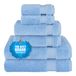 Cotton Paradise 6-delige handdoekenset, 100% Turks katoen, zachte absorberende handdoeken voor badkamer, 2 badhanddoeken, 2 handdoeken en 2 washandjes, hemelsblauwe handdoekenset