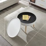 en.casa Salontafel Bongard 45xØ60 cm wit en naturel