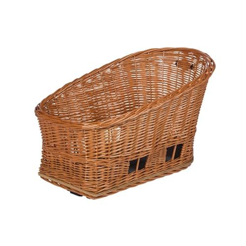 Basil Pasja Hondenfietsmand MIK - Achter - Riet - Bruin - 45 cm. Incl. kussentje - 30 l