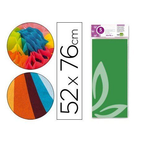 Liderpapel Weefselpapier - 52 x 76 cm - 18 g/m2 - 5 vellen - groen